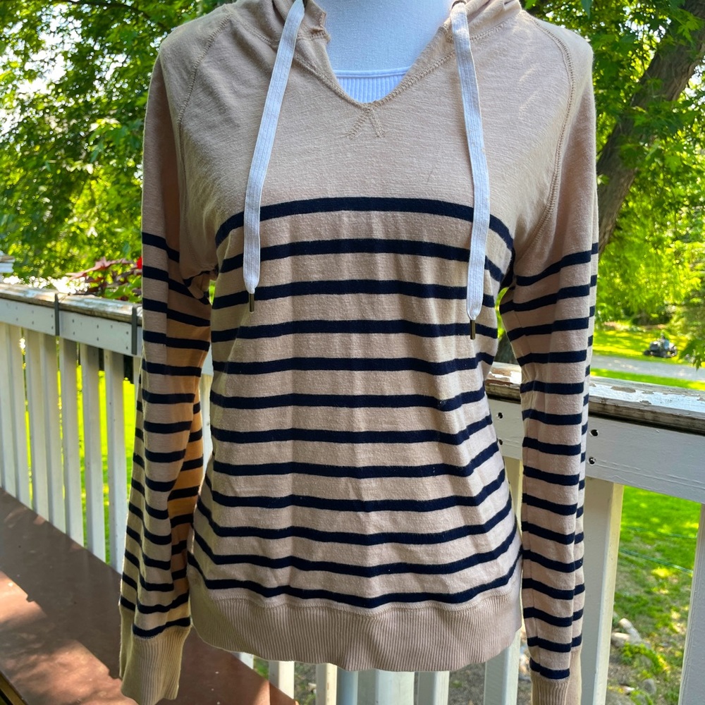 J. Crew Women’s Tan & Black Striped Pullover